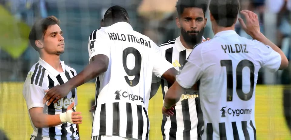 Juventus players celebrating during a match