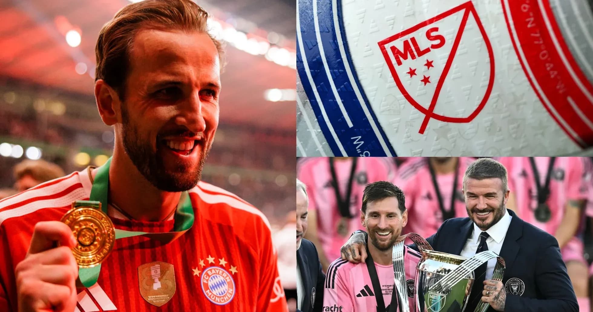 Collage of soccer highlights featuring players and MLS logo
