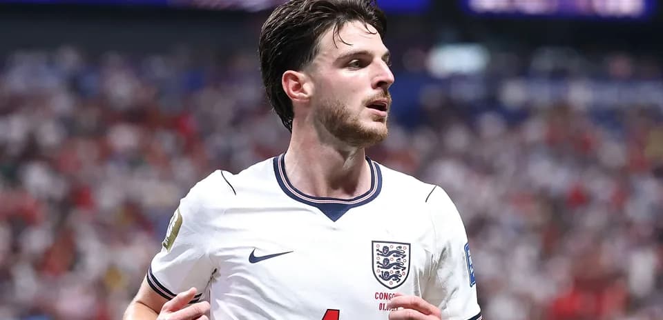 Player wearing England kit during match
