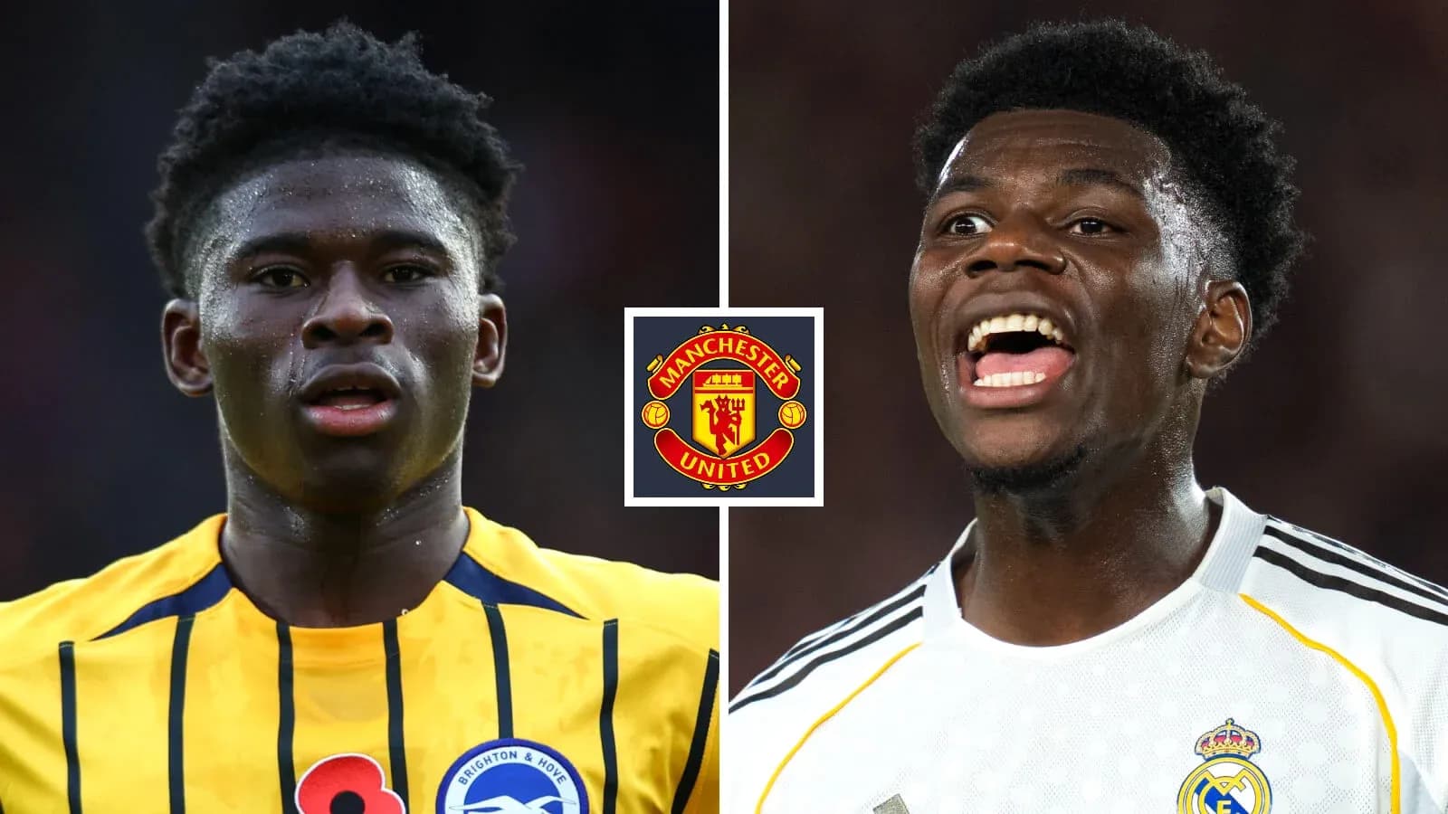 Two football players from different teams in close-up