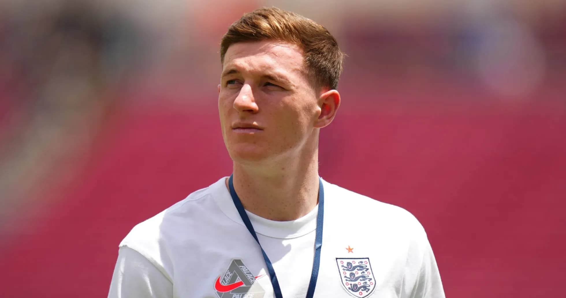 Player in England jersey during warm-up session