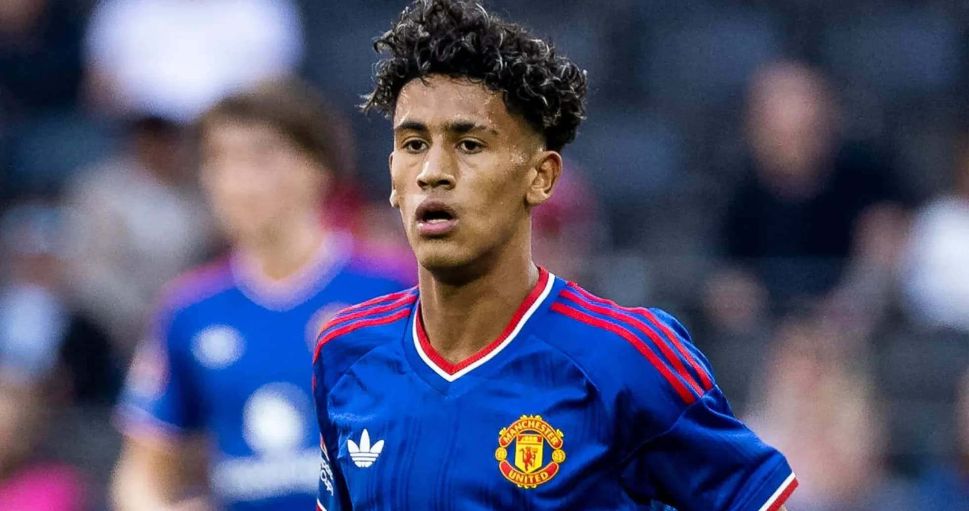 Player in Manchester United jersey during match
