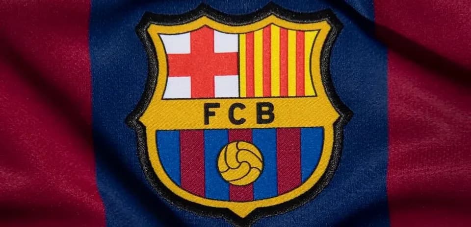 FC Barcelona club logo on team jersey