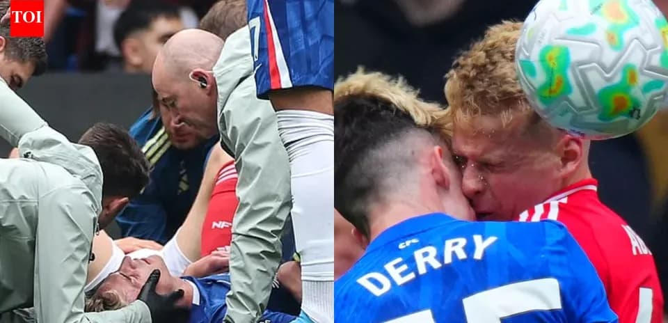 Players receiving treatment after injury during match