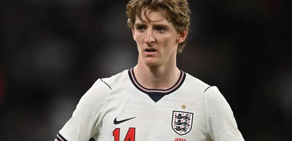 Football player in England kit during match
