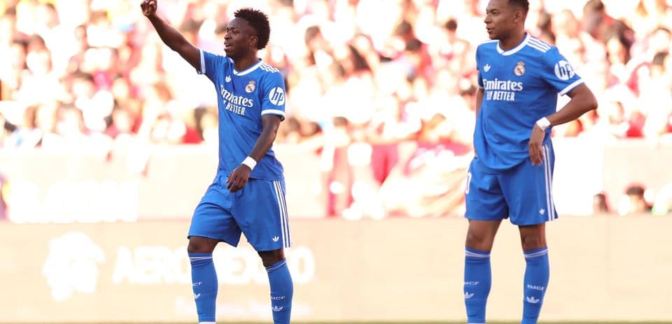 Vinícius Júnior celebrating during La Liga match