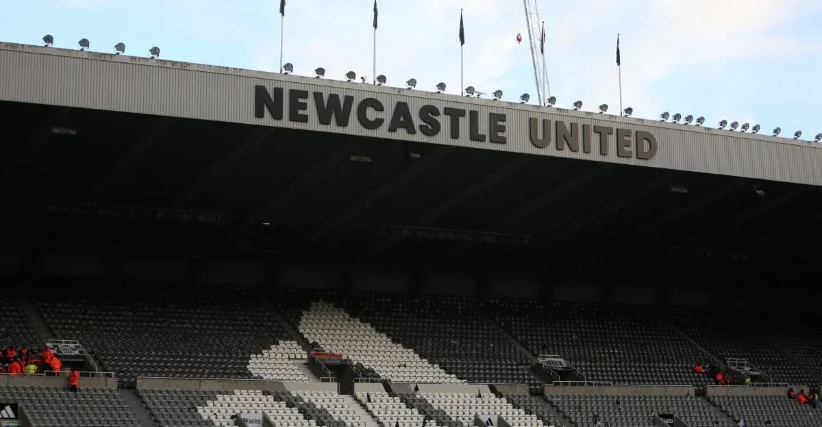 Newcastle United stadium exterior with seating area