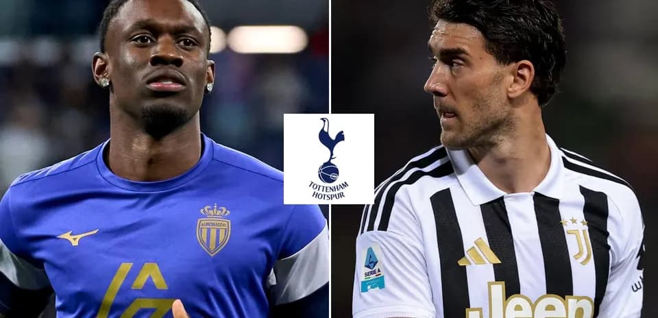 Players from Monaco and Juventus with Tottenham logo