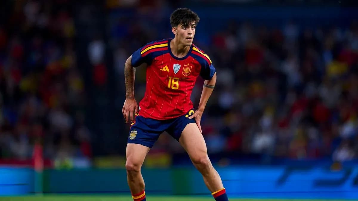 Player in Spain jersey during match action
