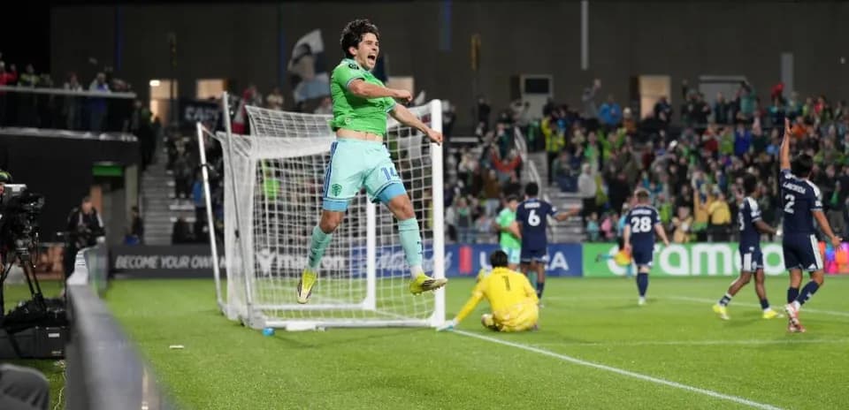Player celebrating after scoring a goal