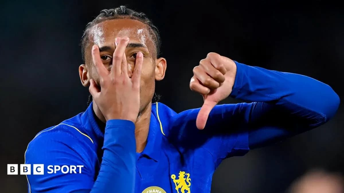 Player gesturing with hand during match celebration