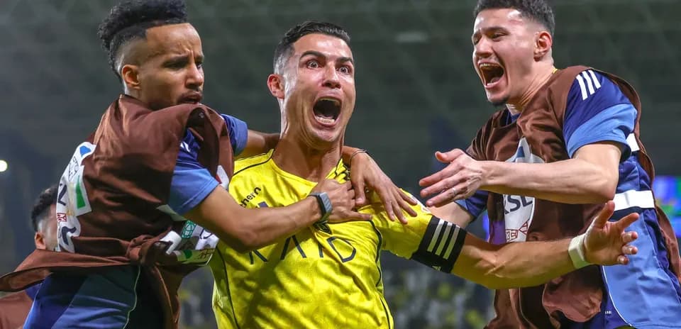 Players celebrating an intense moment on the field
