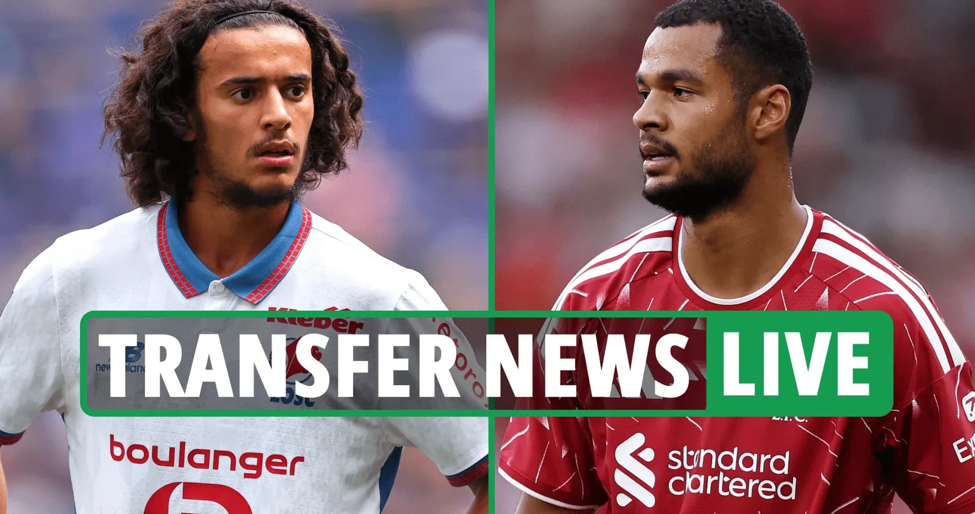 Two football players featured in transfer news segment