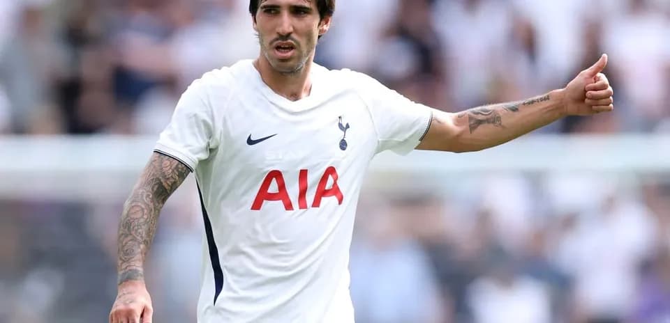 Player gesturing during Tottenham match on field