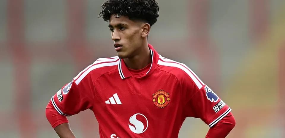 Young player in Manchester United kit during match
