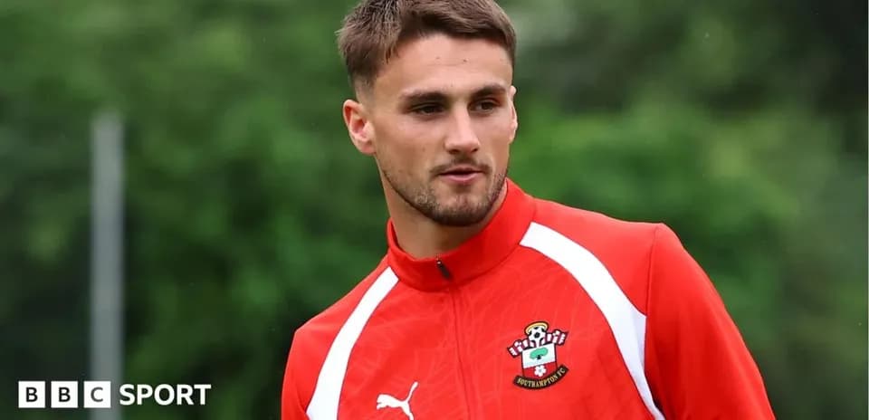 Player in Southampton FC training kit at practice