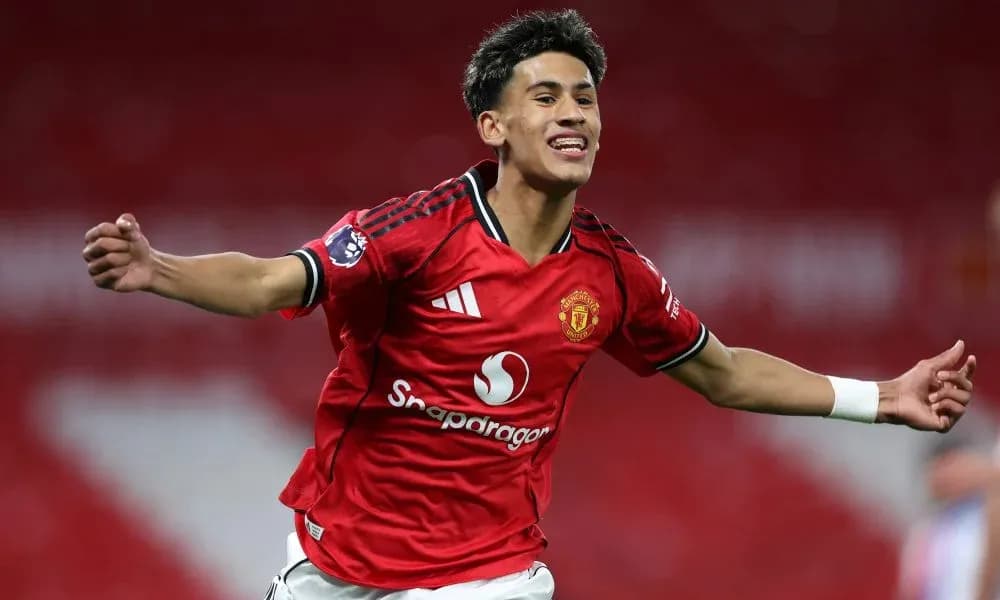 Player celebrating after scoring for Manchester United