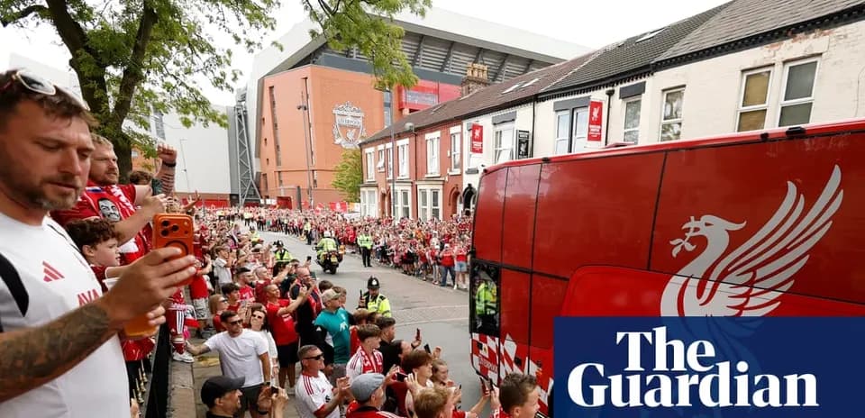 Liverpool fans gathered as team bus arrives at stadium
