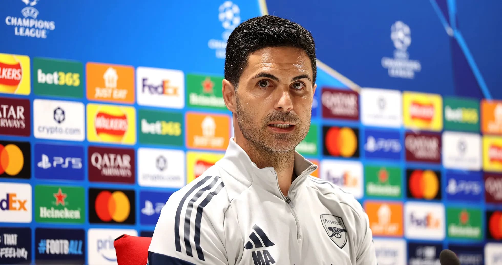 Manager speaking at Champions League press conference