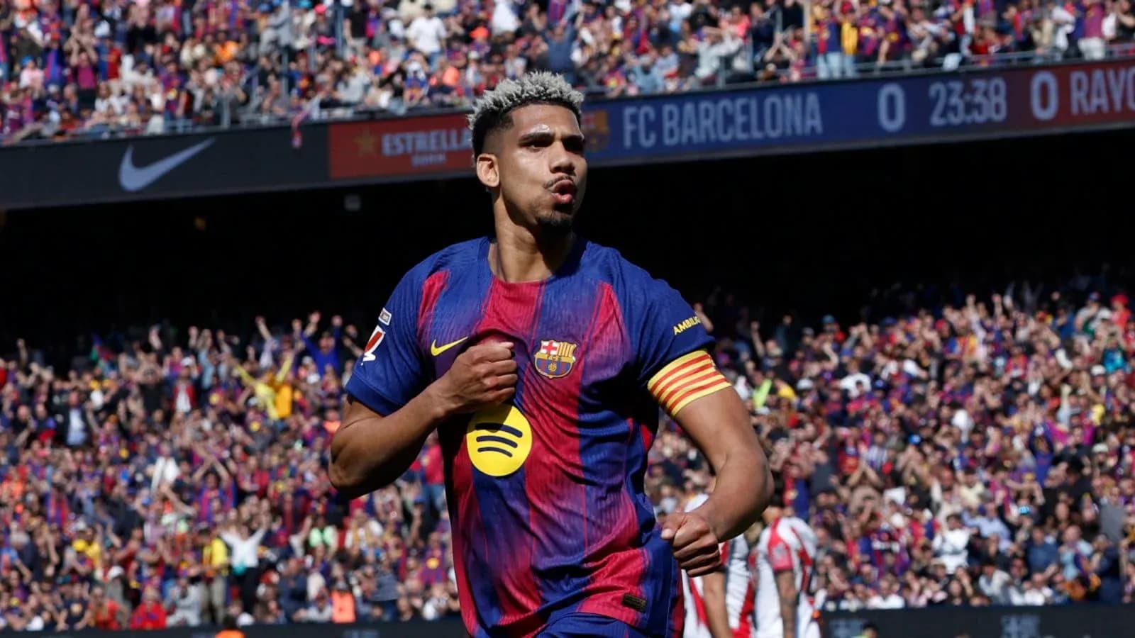 Player celebrating after scoring during match