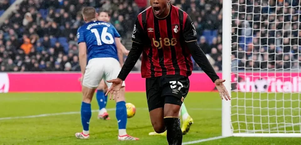 Bournemouth player celebrating a goal on the pitch