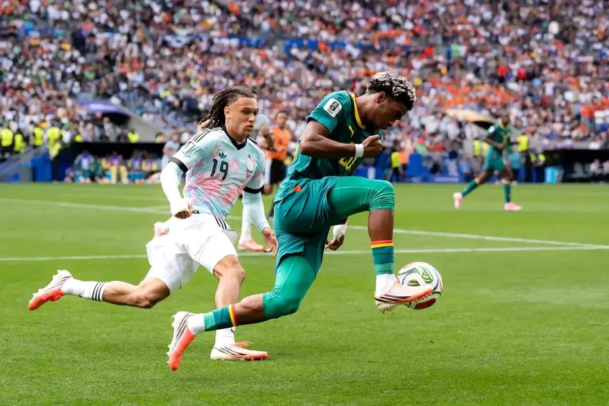 Player dribbling the ball during competitive match