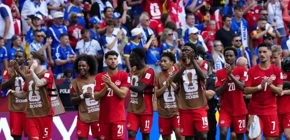 Canada team applauding fans after the match