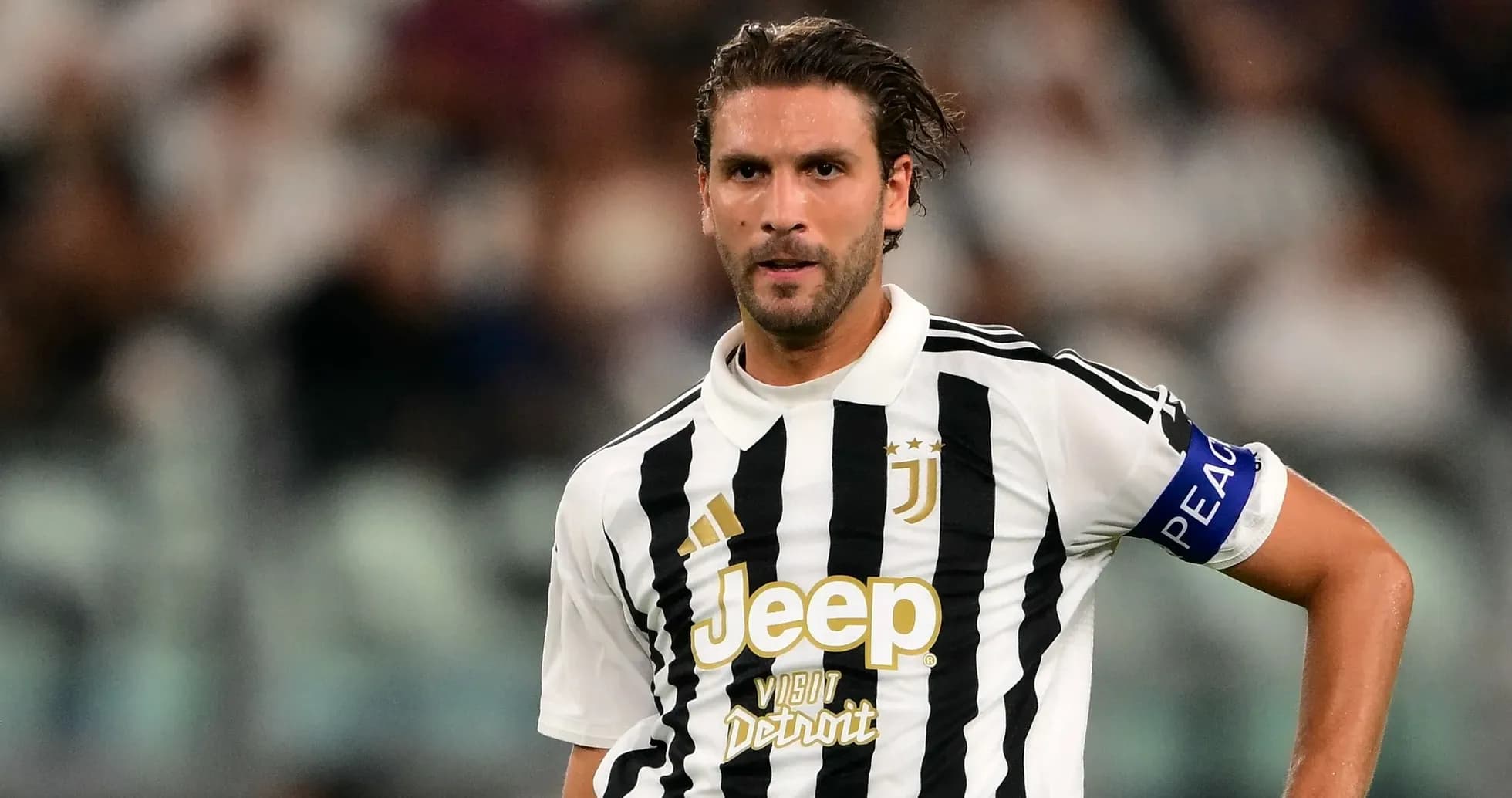 Player wearing Juventus jersey during match