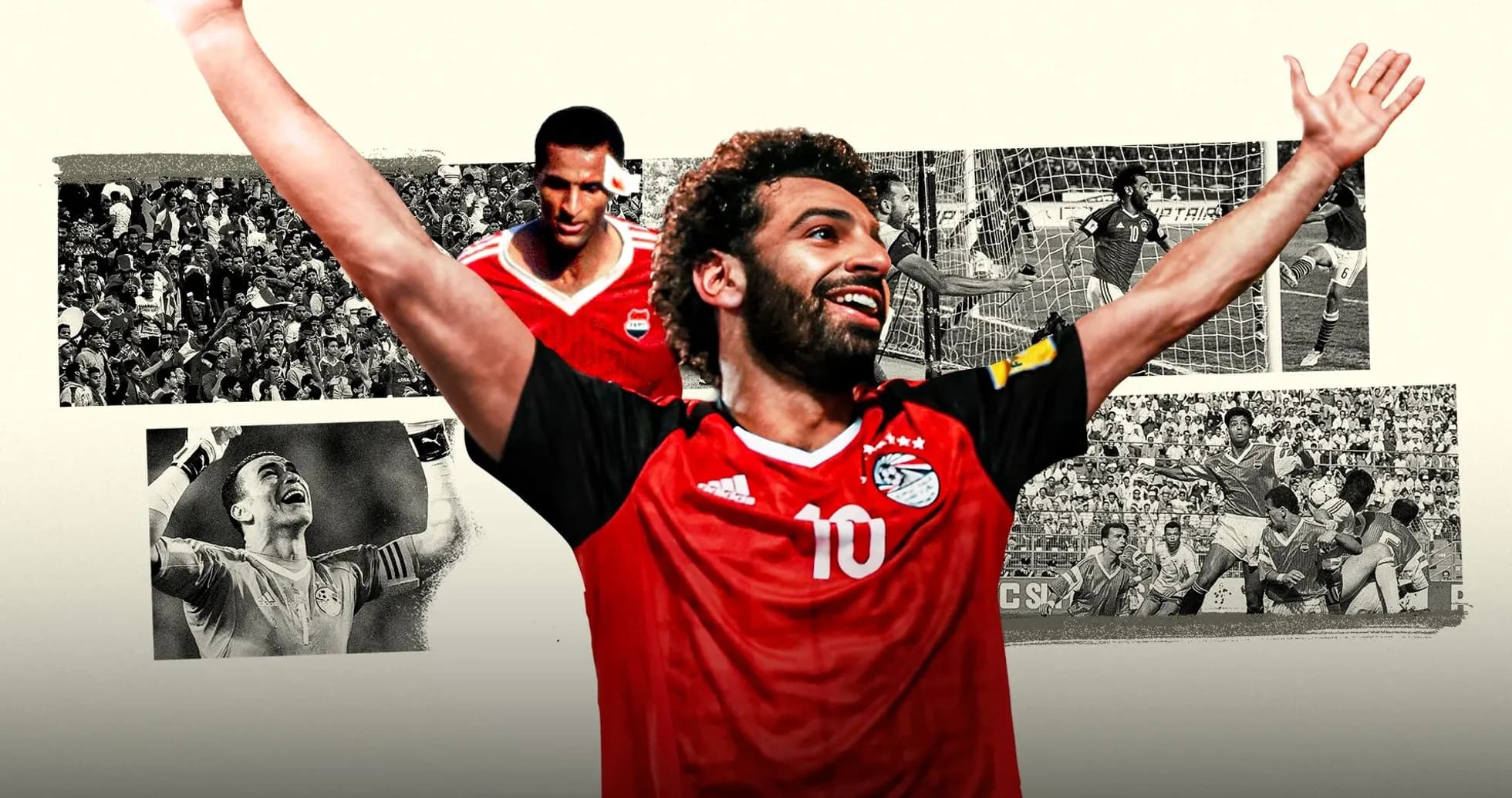 Mohamed Salah celebrating with historical match highlights