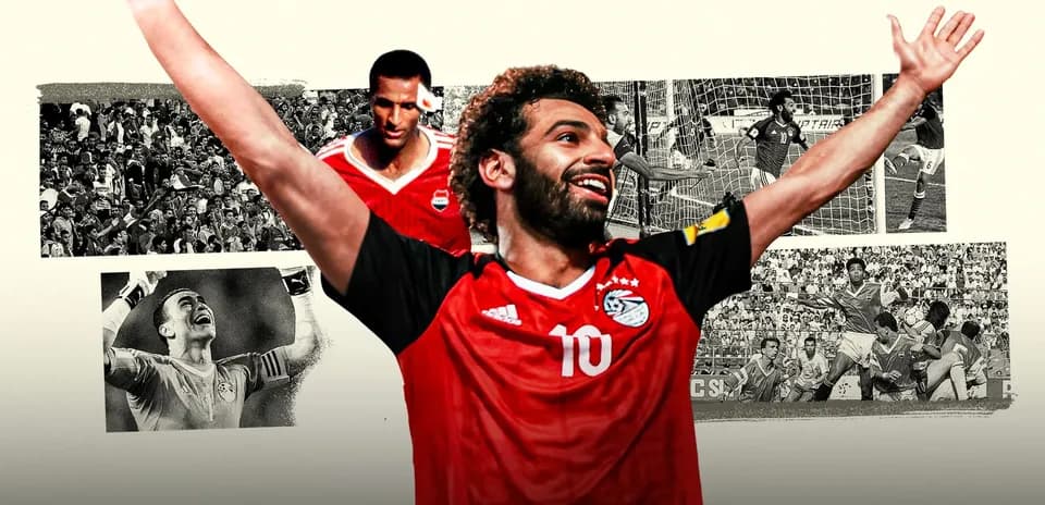 Mohamed Salah celebrating with historical match highlights