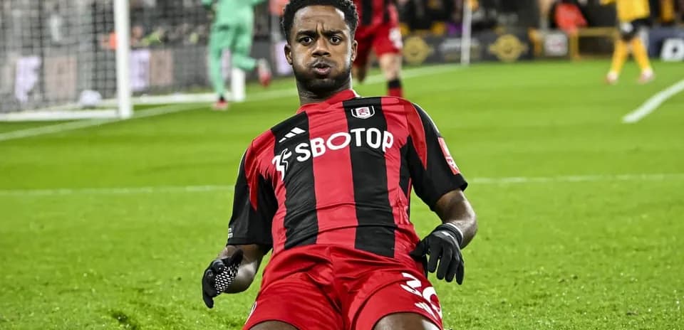 Player celebrating after scoring against Wolves