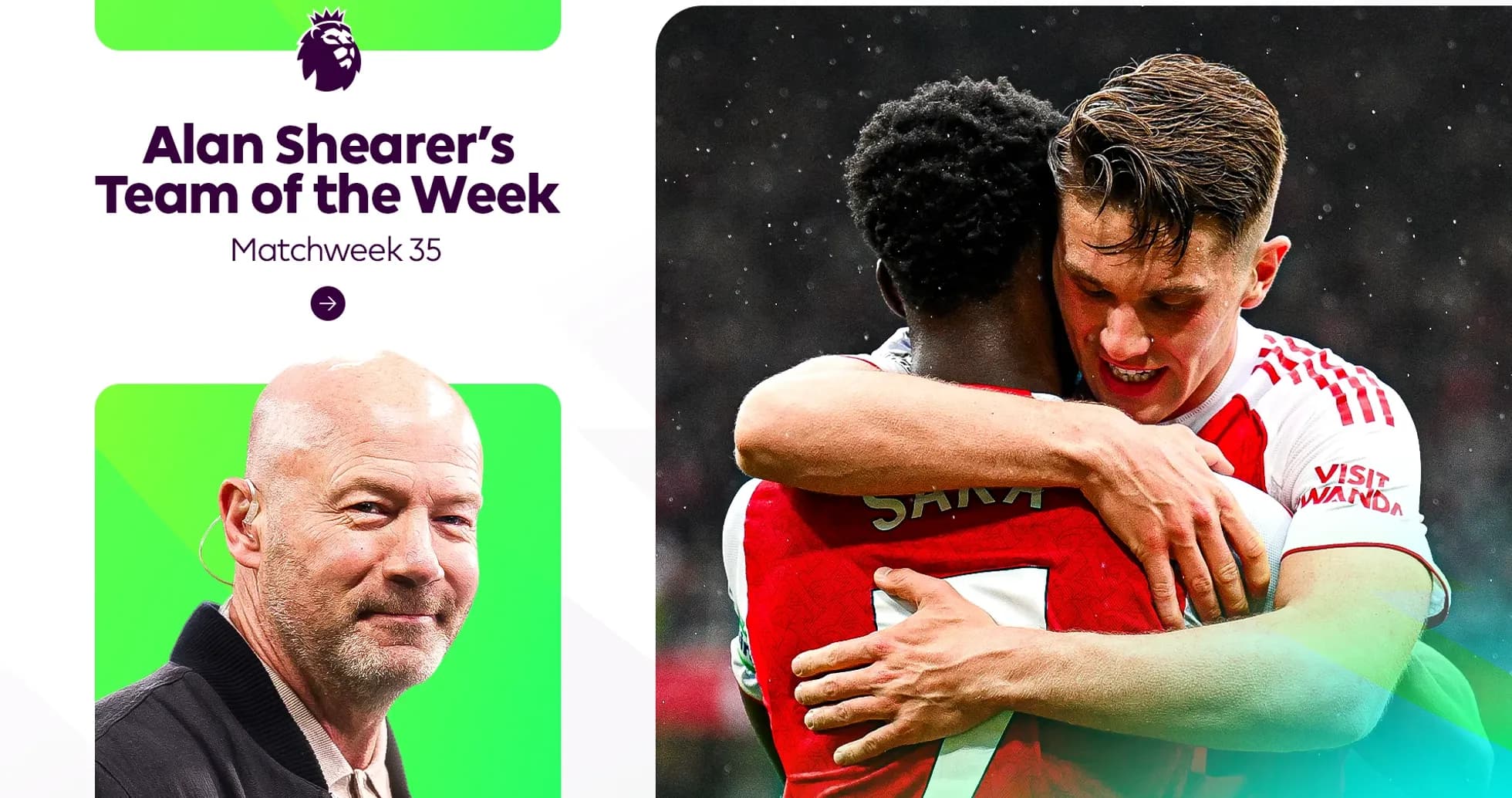 Players celebrating together in Alan Shearer's Team of the Week