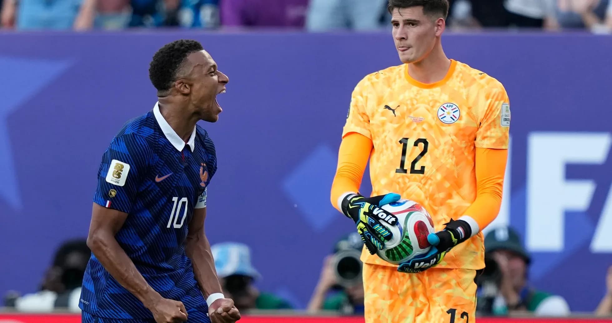 Player celebrating during Paraguay vs France match