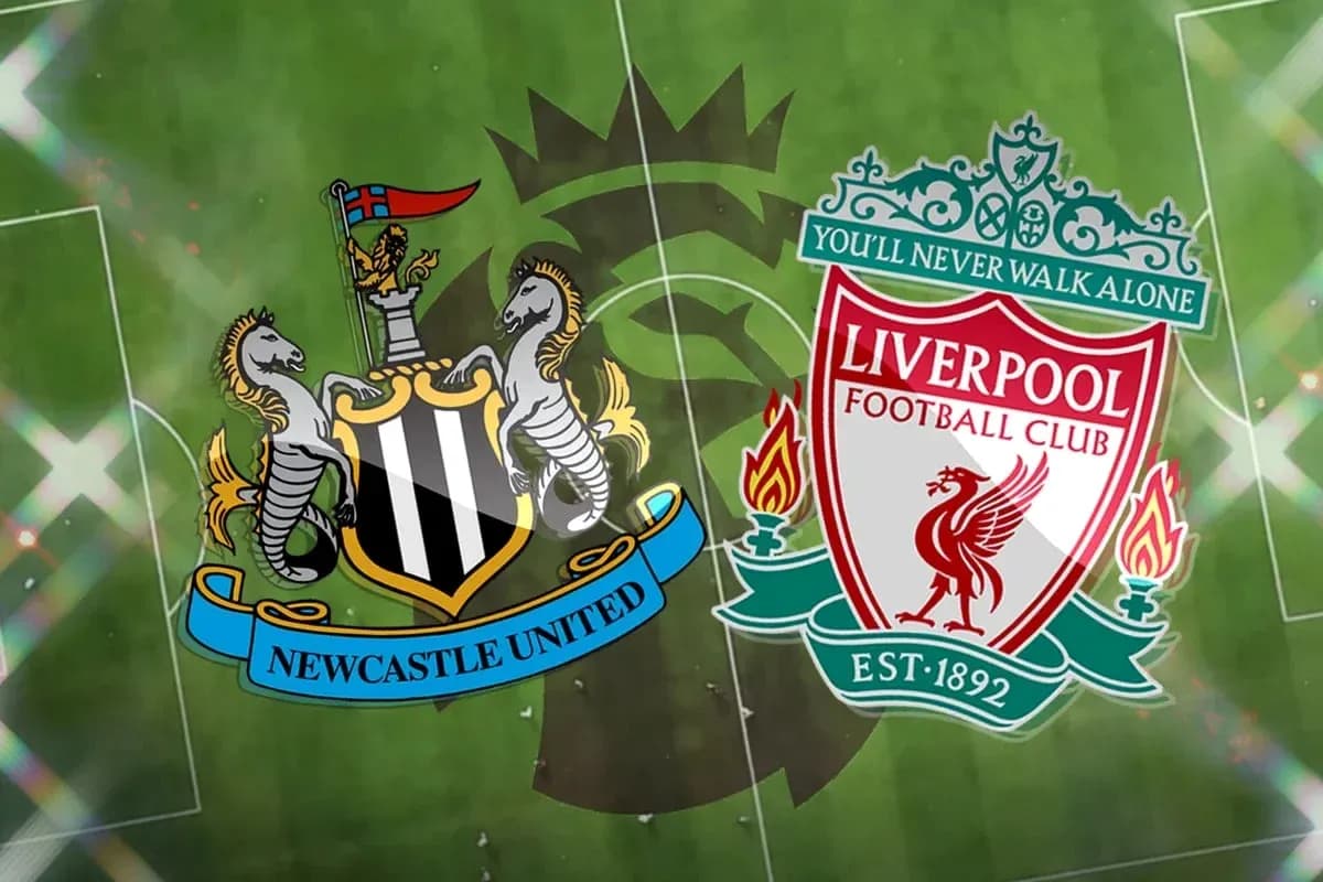 Logos of Newcastle United and Liverpool FC displayed