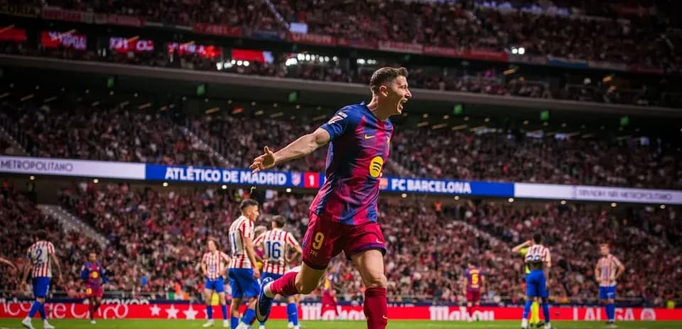 Player celebrating goal during Barcelona vs Atletico Madrid