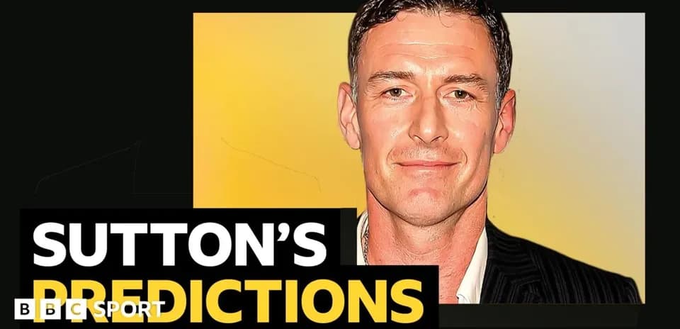 Man presenting sports predictions on a graphic