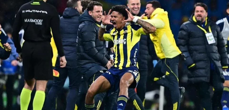 Fenerbahçe player celebrating during a match