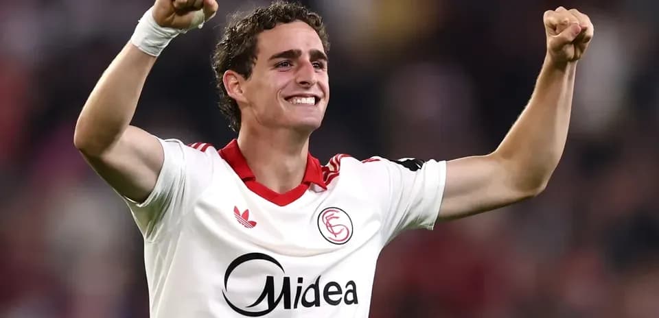 Sevilla player celebrating during match