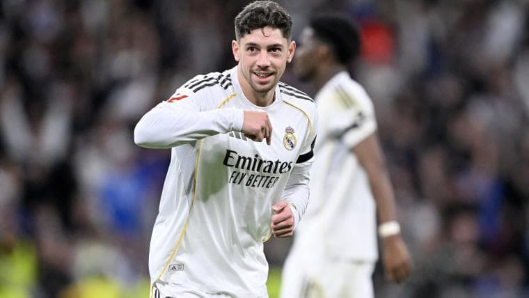 Real Madrid player celebrating a goal on field
