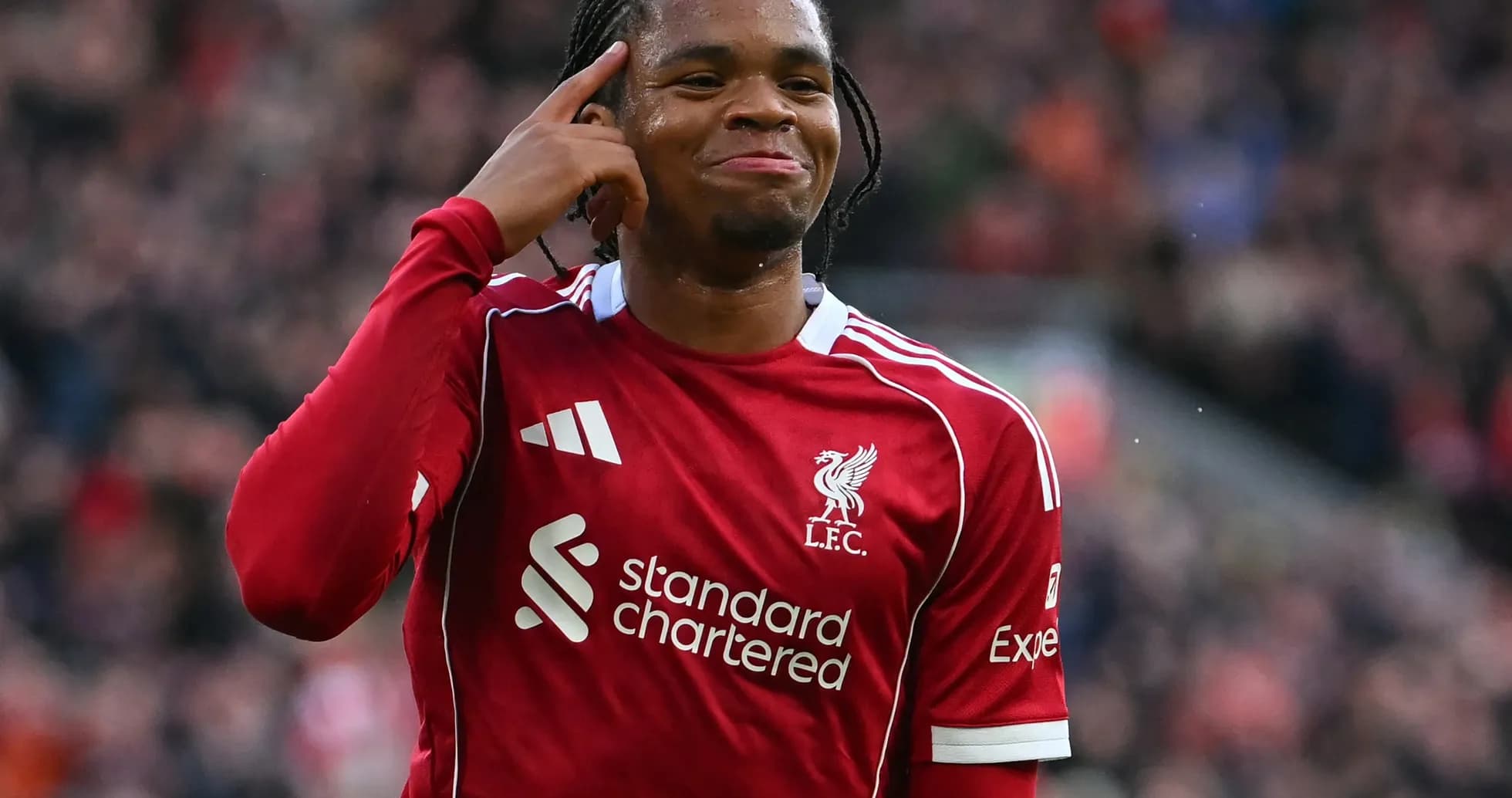 Liverpool player celebrating during a match