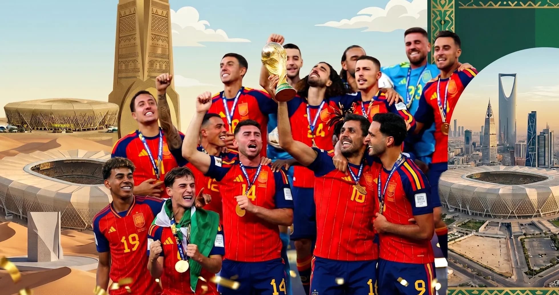 Spain national team celebrating FIFA World Cup victory
