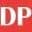 Red background with white letters 'DP'