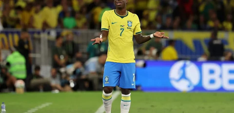 Brazilian player expressing frustration during match