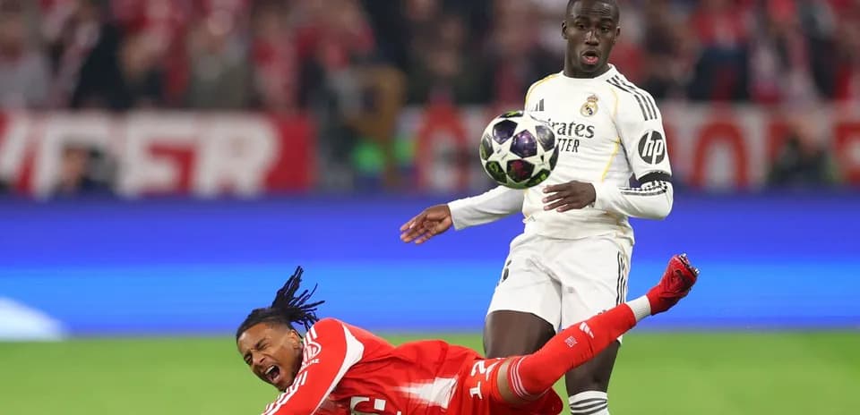 Player falling while opponent controls the ball
