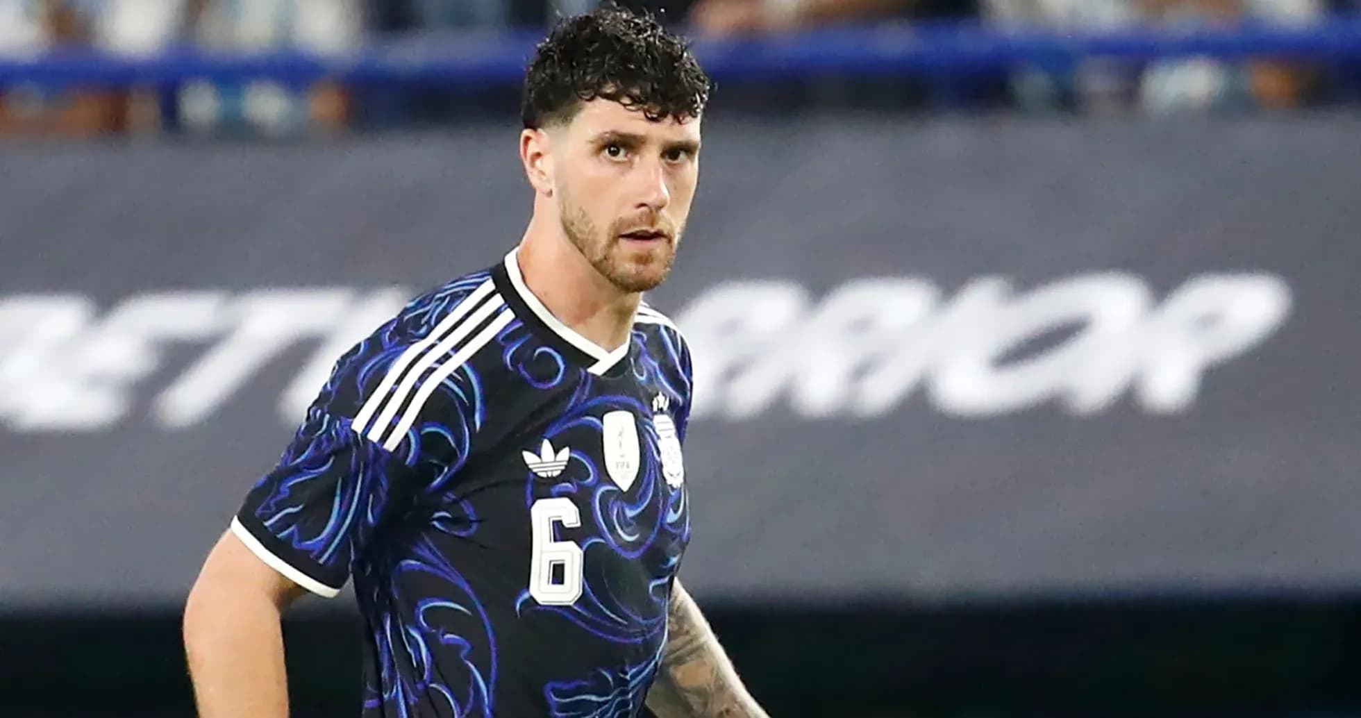 Player in blue jersey during soccer match