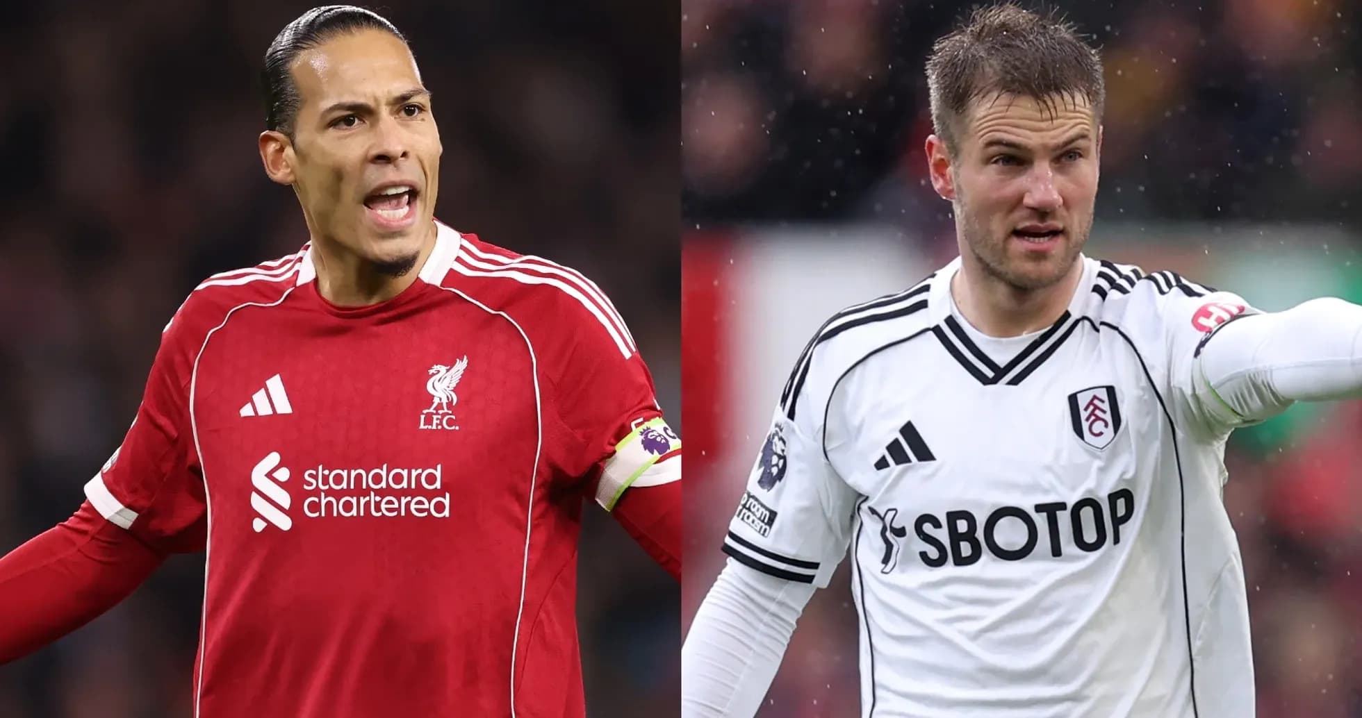 Liverpool and Fulham players during Premier League match