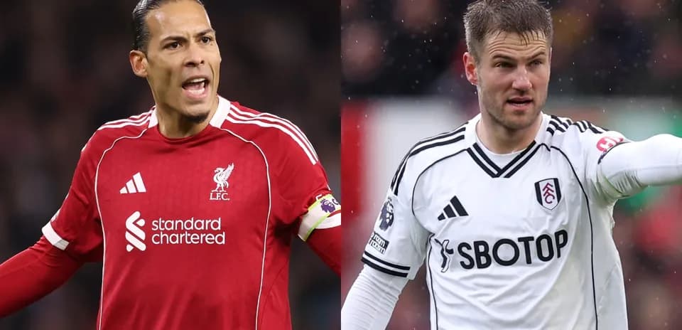 Liverpool and Fulham players during Premier League match