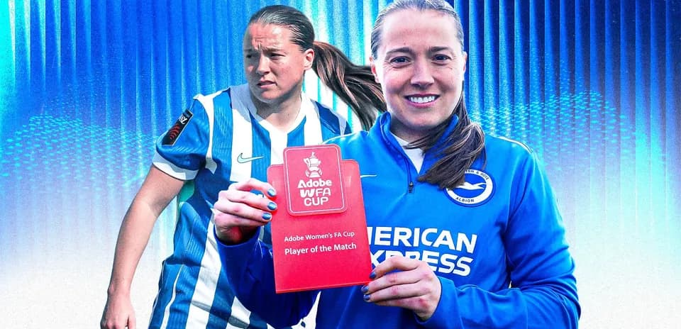 Player holding Player of the Match award in FA Cup