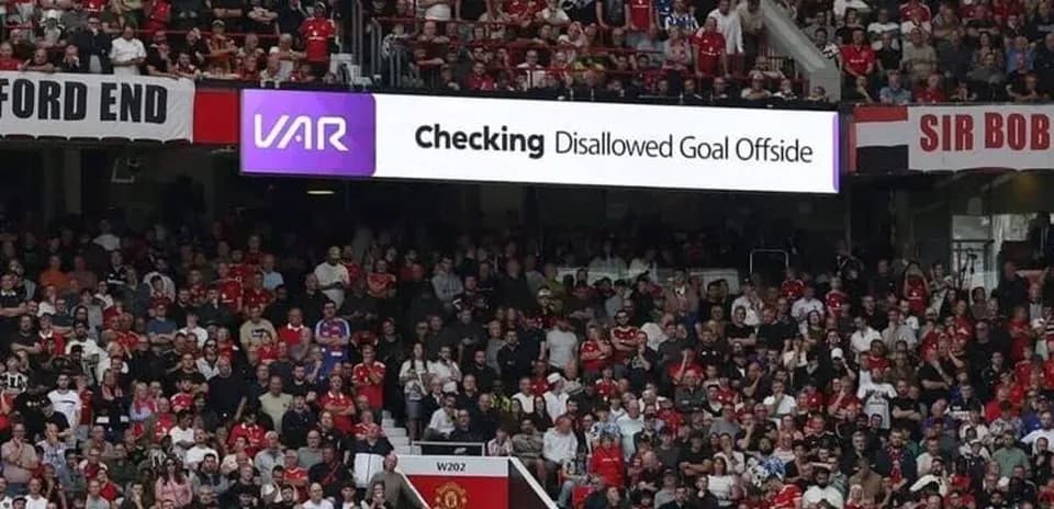 Fans watching VAR announcement for disallowed goal
