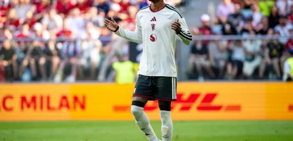 Player gesturing during a football match